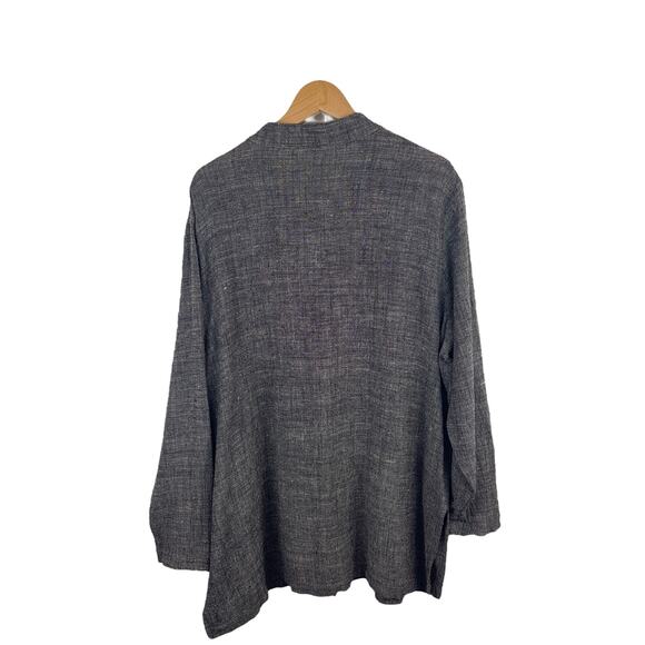 Eileen Fisher Linen Blend Button Up Tunic - Picture 6 of 6